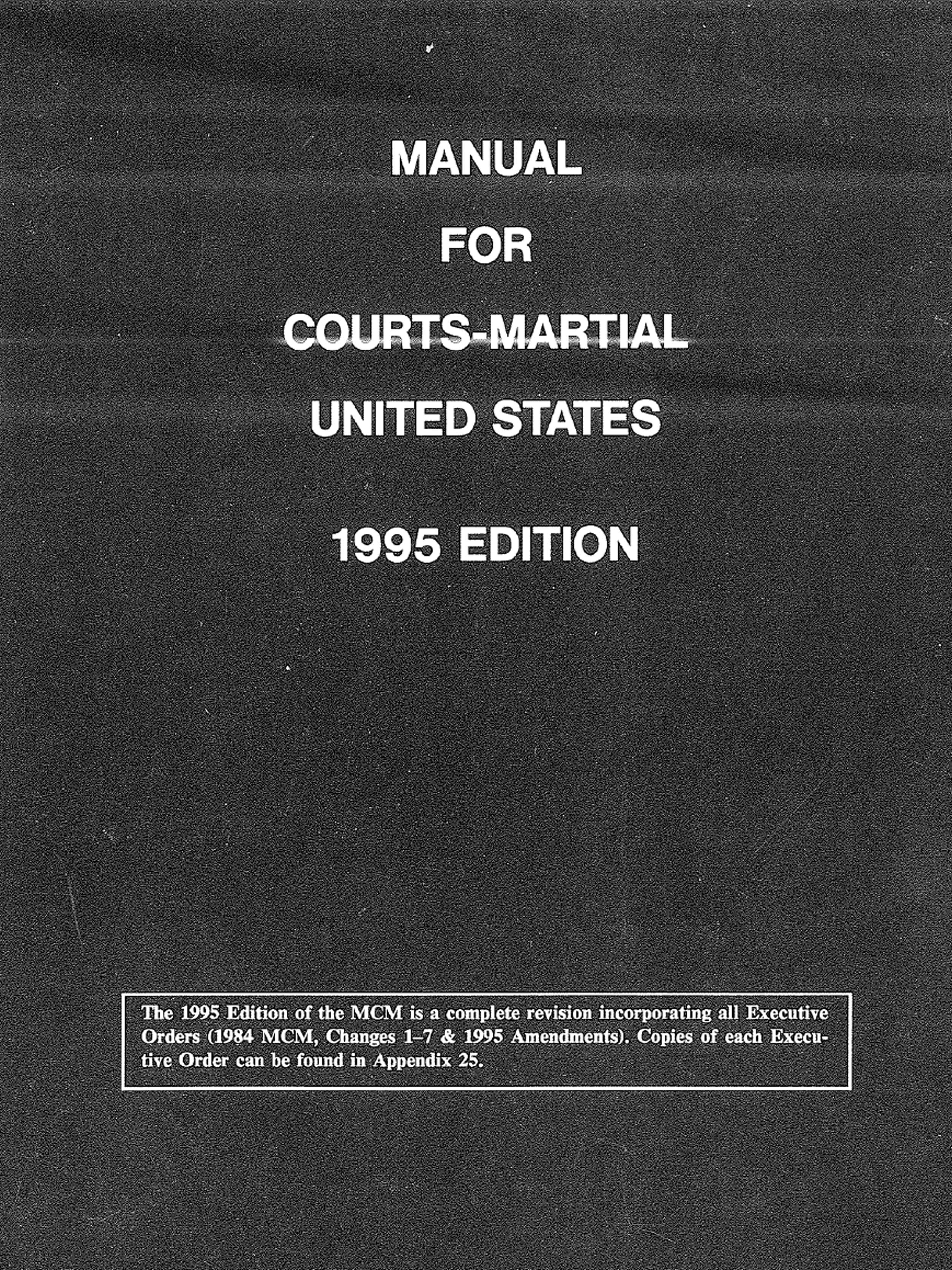 Cover — Manual for Courts-Martial, 1995 — Edition