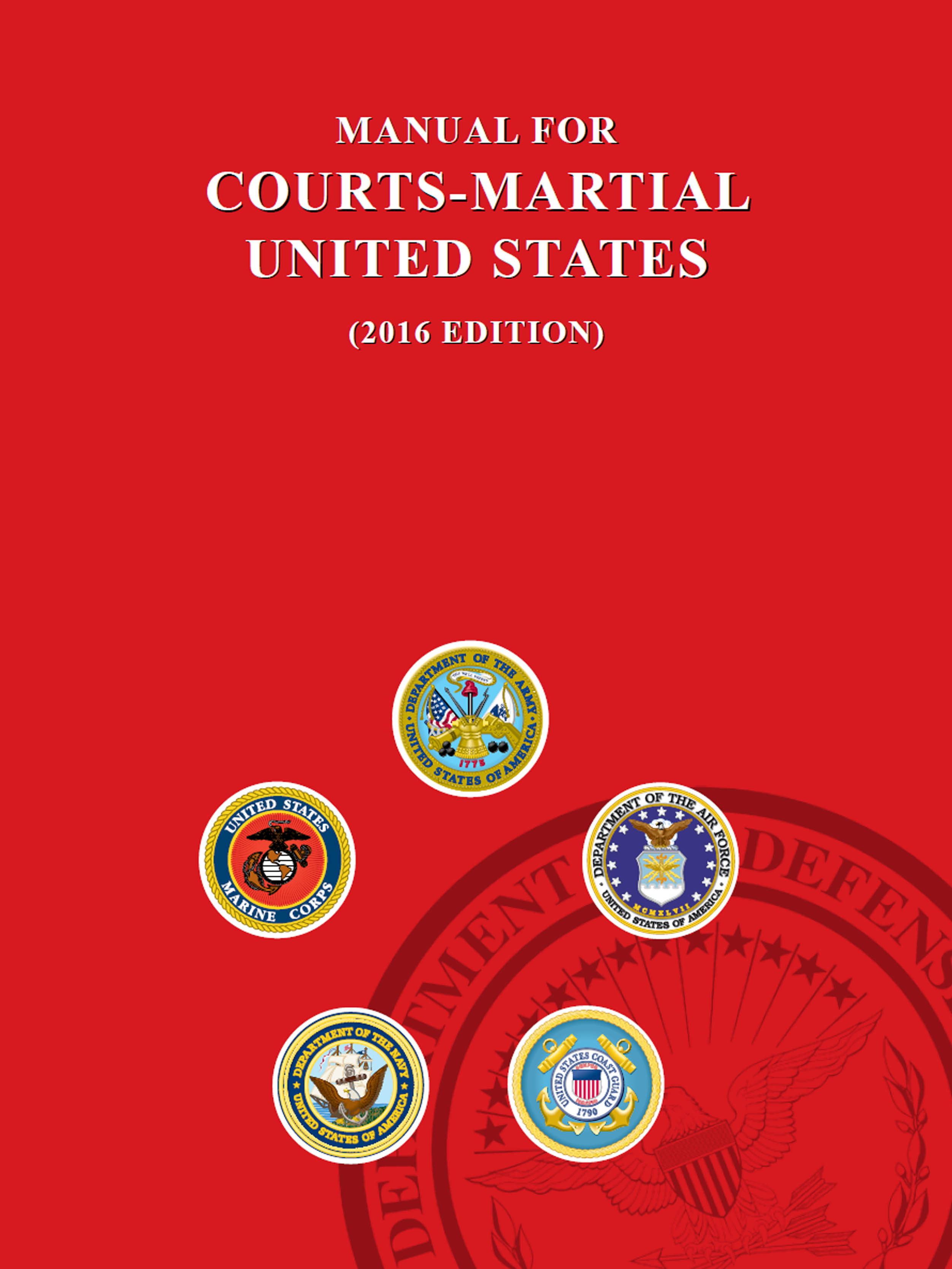 Cover — Manual for Courts-Martial, 2016 — Edition